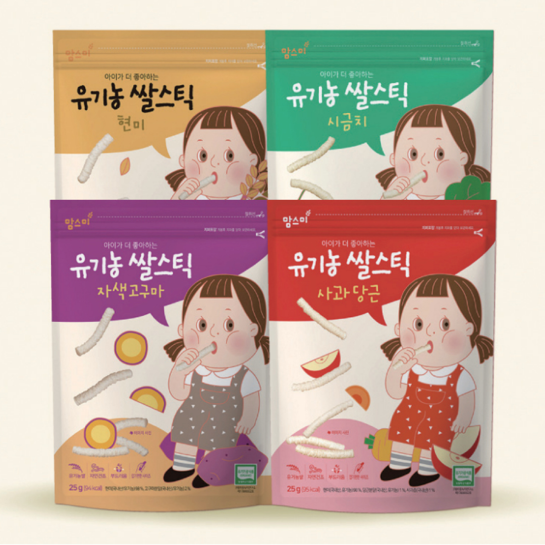 주식회사이음새농업회사법인 맘스미 유기농 쌀스틱 14봉세트 : 바이미 - BYME