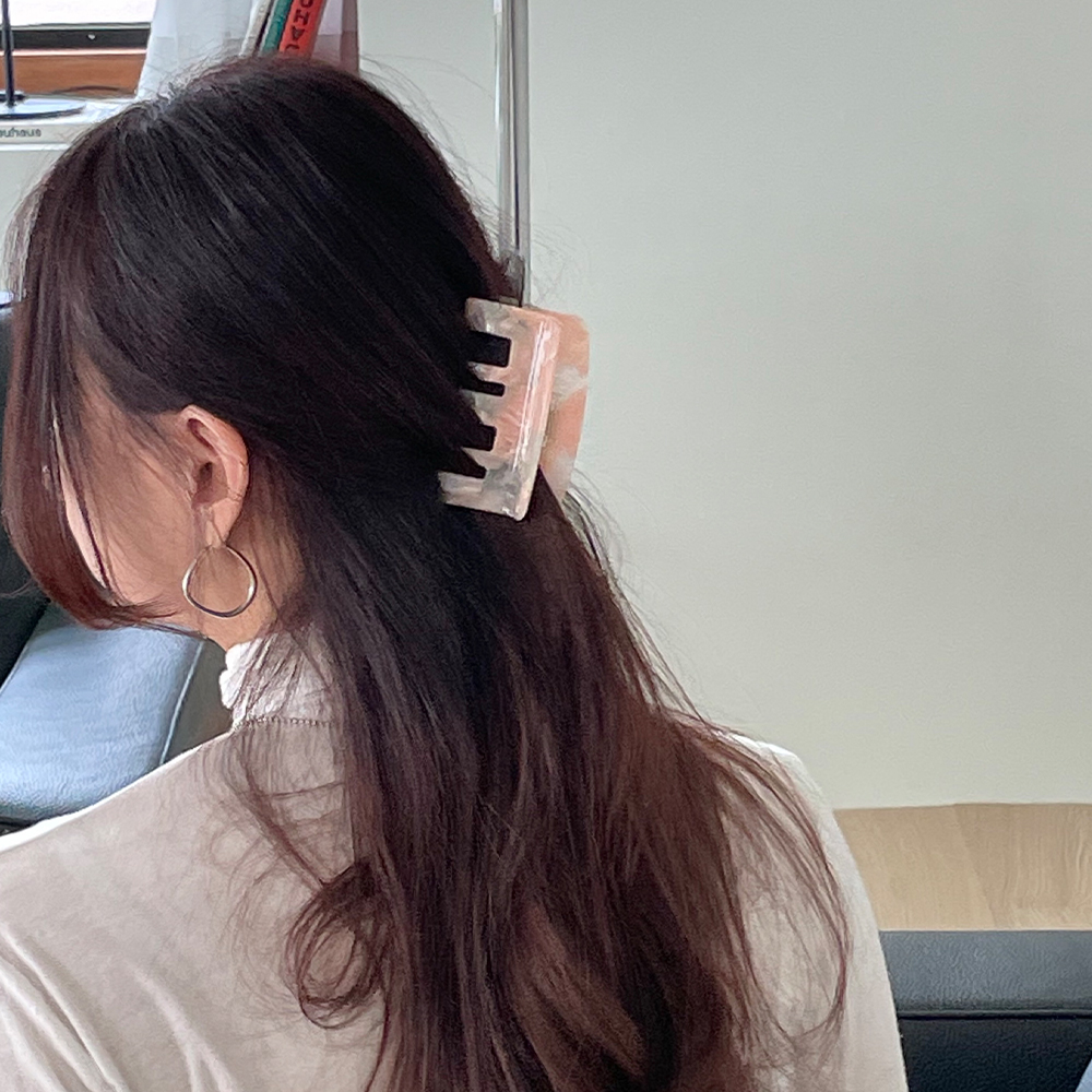 자개 딕 스퀘어 베이직 반묶음 헤어집게핀 : 테이크모드