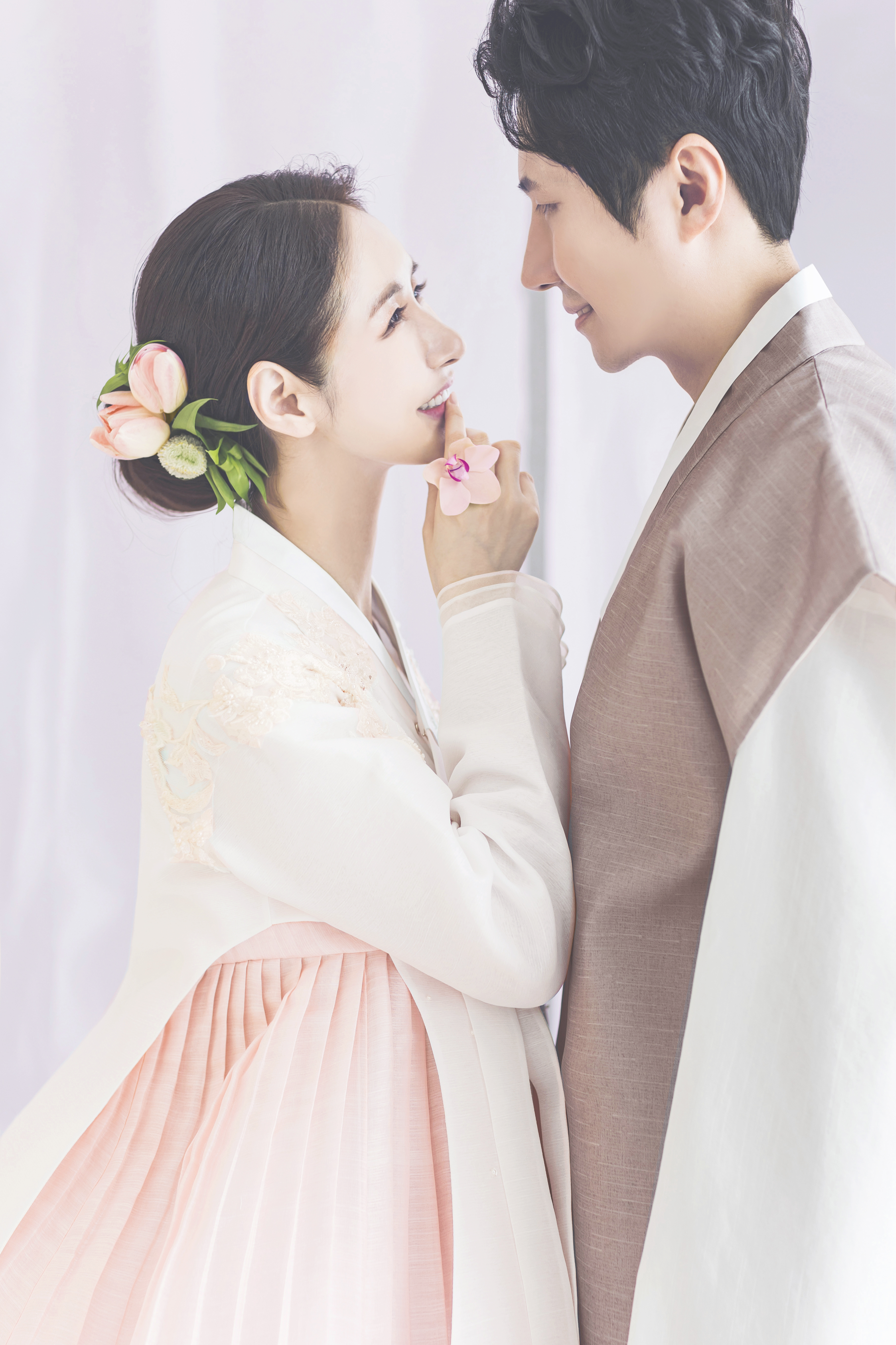 웨딩한복 신랑신부 커플 결혼식 본식 촬영 피로연 한복 대여 : 더단아한