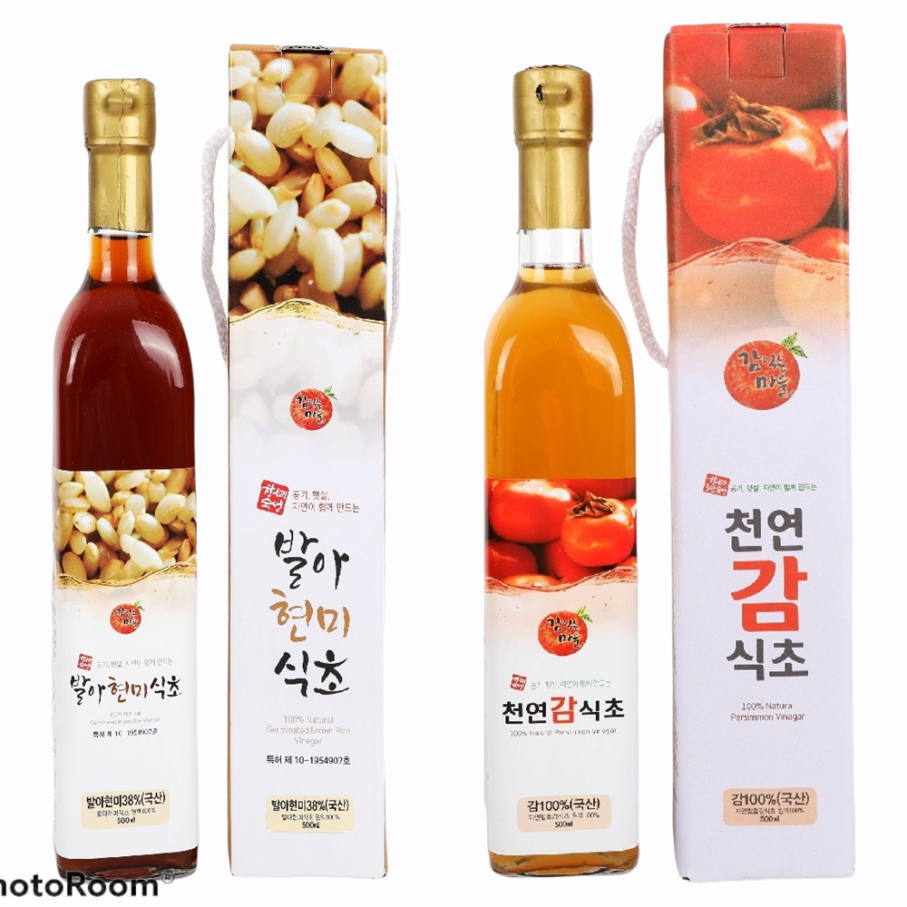 28 감익는마을 감식초와 발아현미식초 항아리 3년숙성 수제 발효식초 500ml 2병 : 줌마줌마