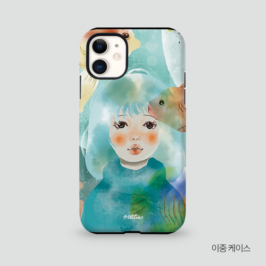 바다속에서 밀크티 작가 폰케이스 슬림하드케이스 아이폰 12 / 12 PRO : 컨티뉴 아트샵