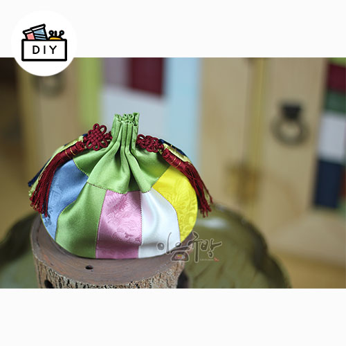 색동 두루주머니 (연두) DIY패키지 - 규방공예 재료, 복주머니, 용돈주머니 : 이음규방