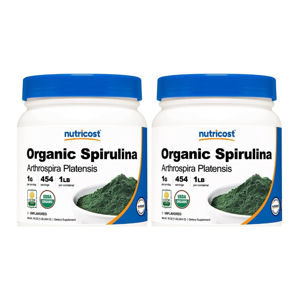 누트리코스트 자연유래 스피루리나 가루 454g 2팩 Nutricost Organic Spirulina Powder : 해담코리아