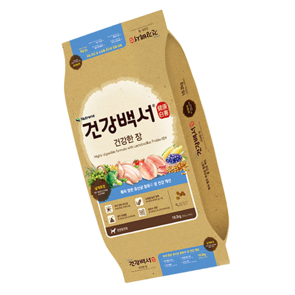 [300g샘플 3개증] 뉴트리나 건강백서 장 10.2kg 애견사료 강아지사료 : 멍멍스타