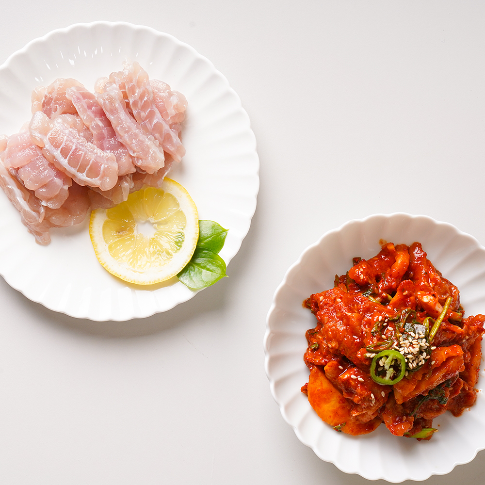 제홍꽃 홍어무침 국산 홍어회무침 전라도식 삭히지 않은맛 1kg 제홍꽃 : 제철홍어무침꽃게장