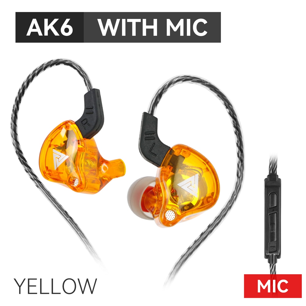 QKZ AK6 3.5mm 유선 헤드폰 구리 드라이버 스테레오 HiFi 이어폰베이스 이어 버드 음악 실행 스포츠 헤드셋 게임 이어폰 : 모아모아95