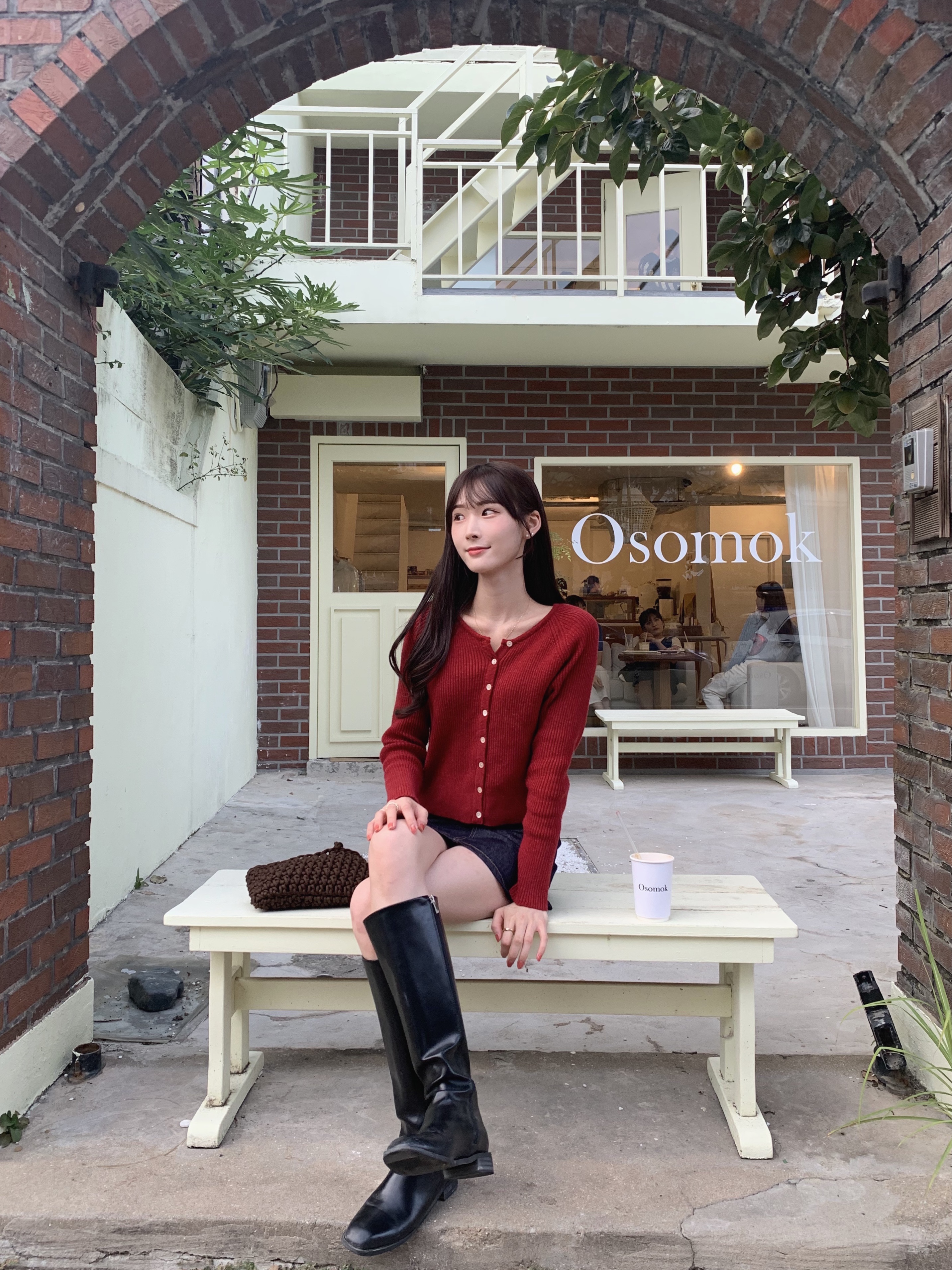 (당일) wine cashmere cardigan (red) : 디어선샤인