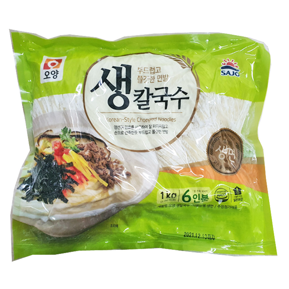 사조오양 생칼국수 1kg 생면 6인분 칼국수 엄마손맛 : 햇살누리