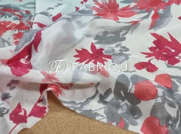 패브릭제이 인견 버블 꽃무늬 풍경 플라워 노방 오간자 원단 FJ-271 : FABRIC.J