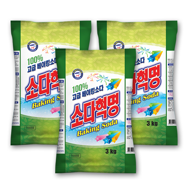 과탄산소다 혁명 2.7kg X 3개 산소계 표백제 베이킹소다 구연산 친환경 세제 : 스카이코리아 국민세제