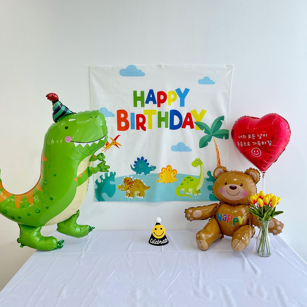 생일파티용품 생일가랜드 현수막 포스터 HBD 스마일 : 쏙쏙마켓