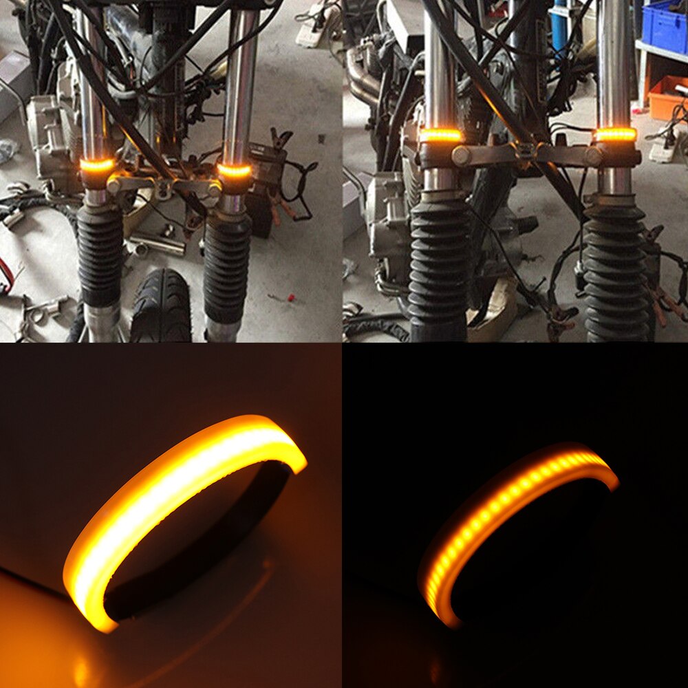 레드블루옐로우화이트 smd led 스트립 클린 룩 포크 턴 시그널 표시등 오토바이 액세서리 : 모아모아95