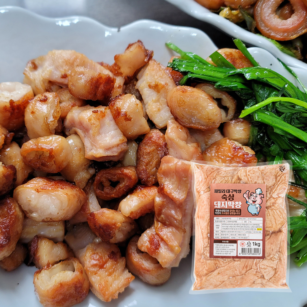 패밀리대구막창 35년전통 과일숙성 생 돼지막창 1kg 캠핑음식 도매 업소용 대용량 파막창 : 패밀리대구막창