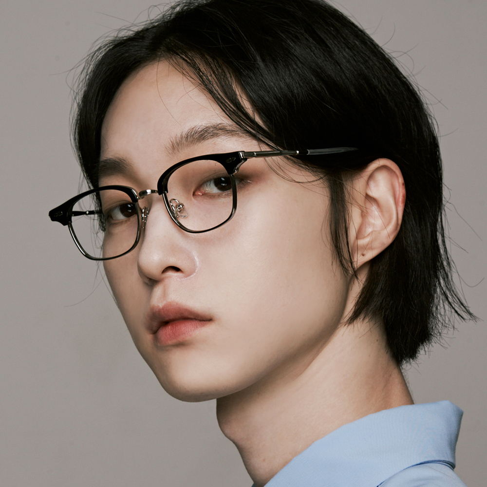 사각 스퀘어 레트로 복고 패션 하금테 남자 여자 공용 청광차단 코팅렌즈 : 하루홀릭