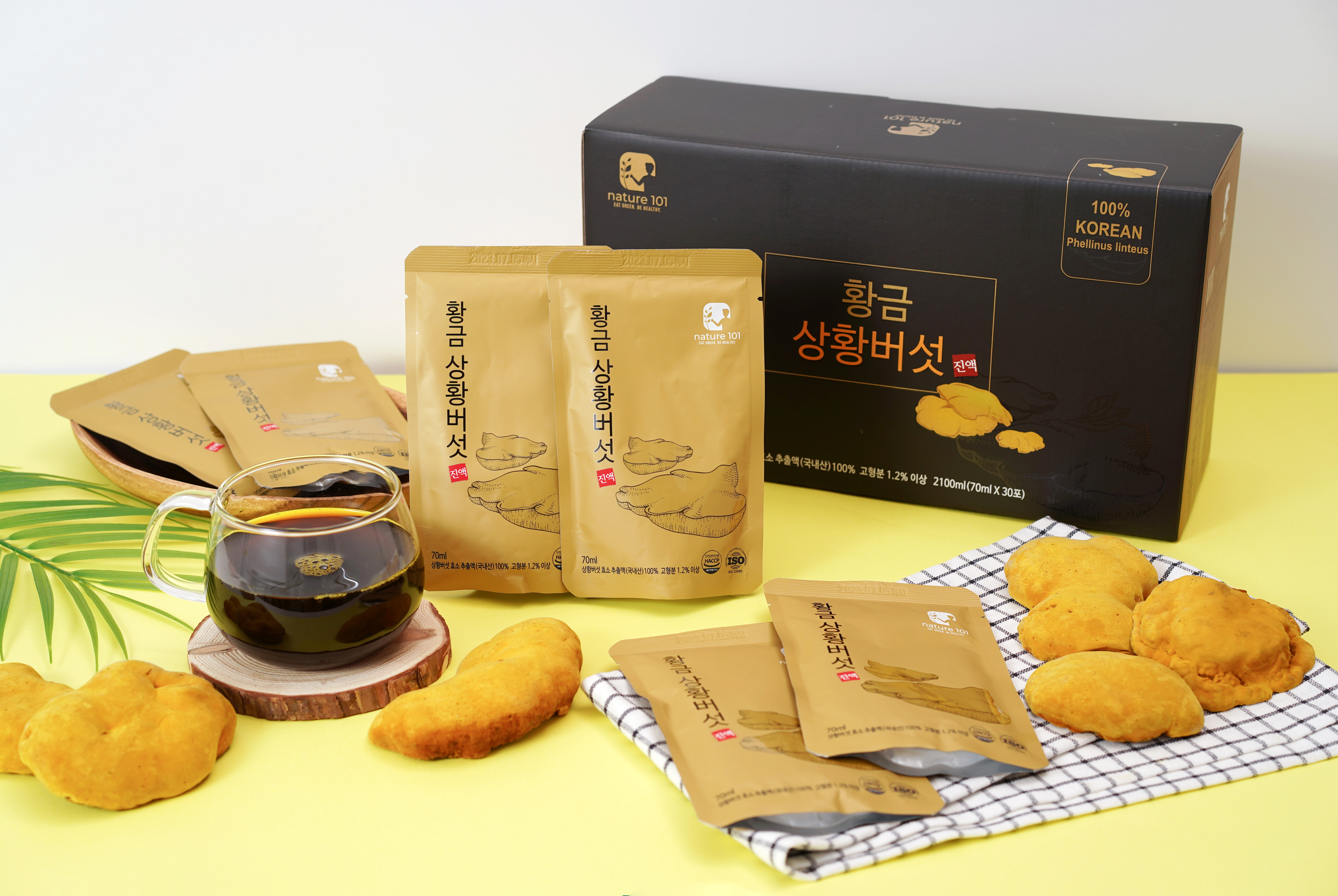 정담 네이처101 황금상황버섯 진액 70ml(30포 2박스+1박스) : 정담푸드