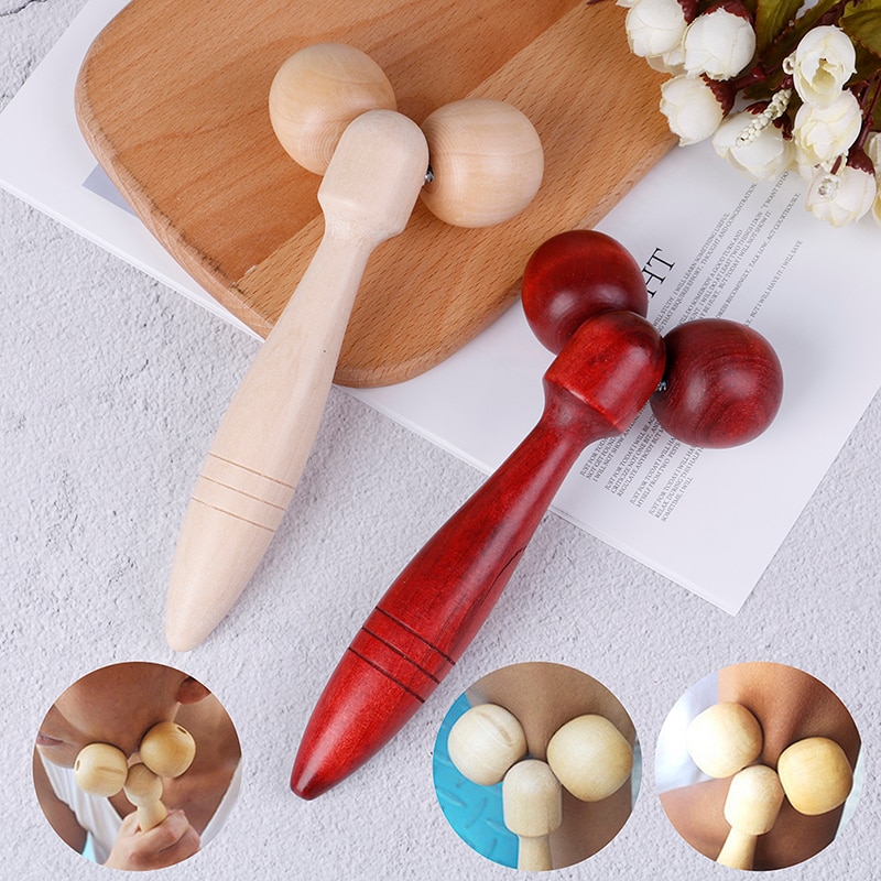 50대 엄마 아빠선물 나무 바디 발 반사 요법 침술 치료 자오선 스크랩 림프 배수 페이스 리프트 도구 지압 태국 마사지 롤러 : 모아모아95