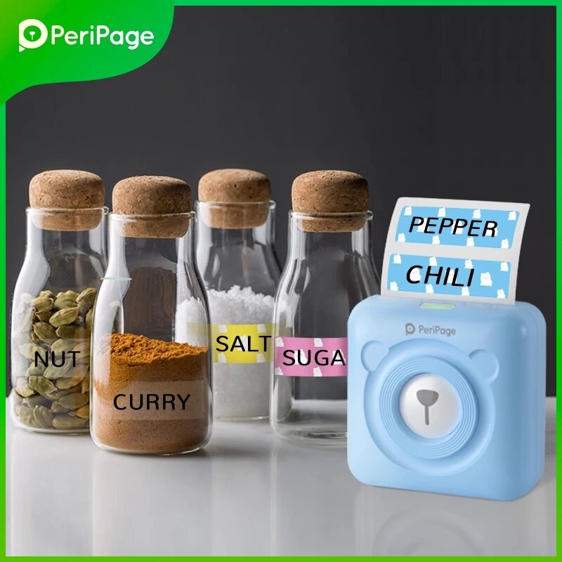 스티커 라벨기 라벨 바코드 프린터 PeriPage A6 203DPI Mini Tragbare Tasche Thermische Foto Drucker Mobile 58mm : 모아모아95