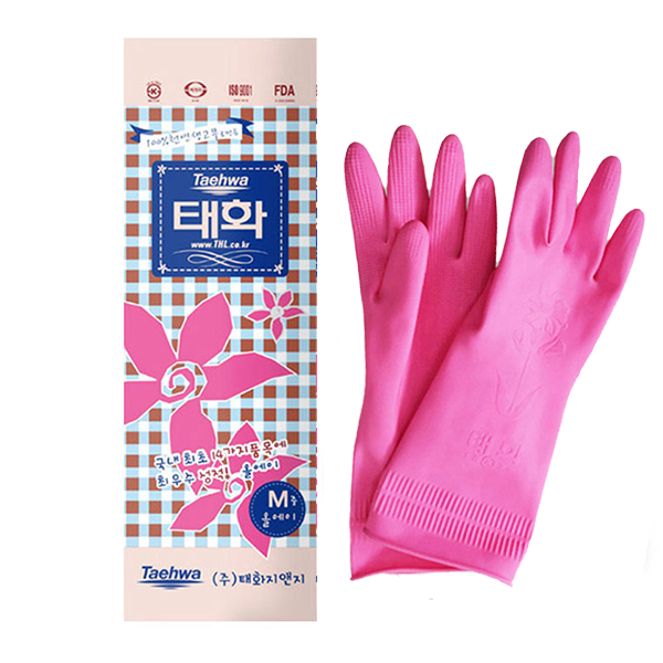 태화 고무장갑 올에이중(M) x 10켤레 : 새빛유통