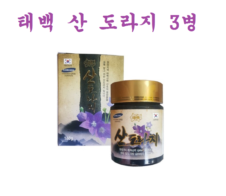 태백 산도라지 약도라지 기관지 기침 청정지역 도라지청 국내100% 3병 : 건강약초1