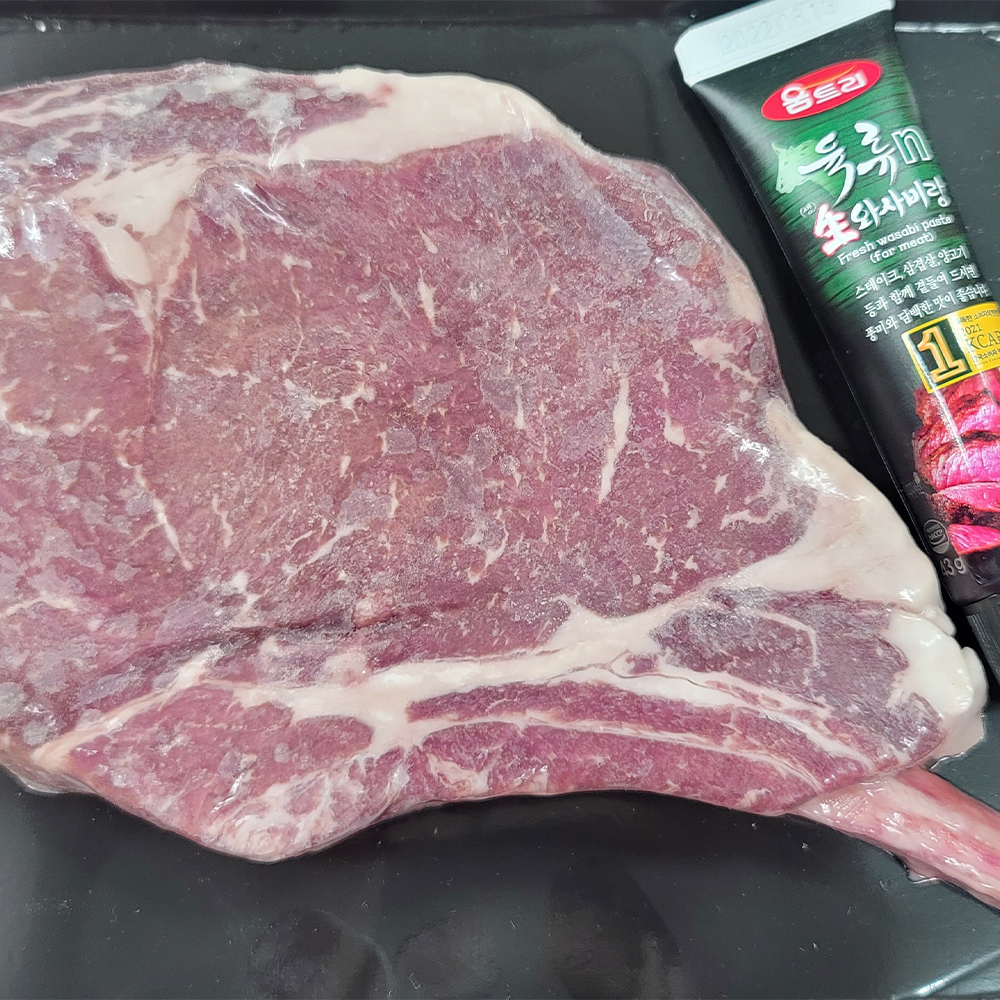 [강서구·양천구 배달] 마블링이 좋은 냉동 소등심(토마호크)+생와사비 500g  [화곡본동 농우축산] : 동네시장 장보기
