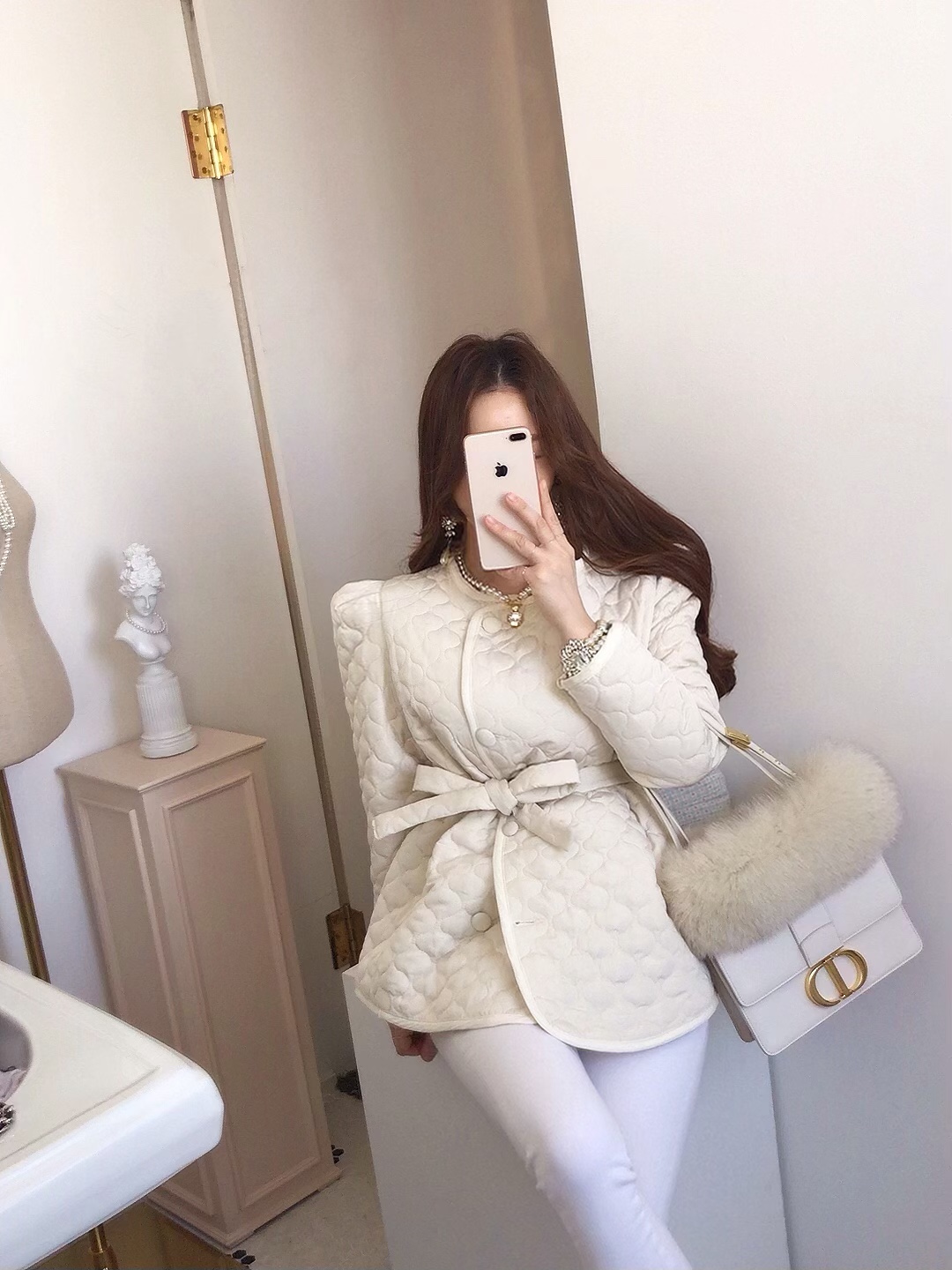 2color 얼루어 퀼팅 누빔 하프 패딩재킷&벨트 SET [비비아레이디] : vivia