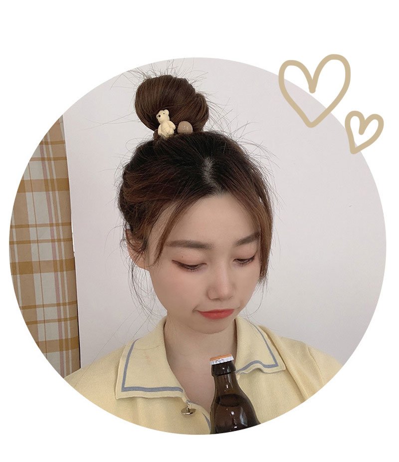플라워 베어 헤어 6종 한세트 여성 여자 패션 데일리 집게핀 머리끈 헤어끈 : 현지네샵