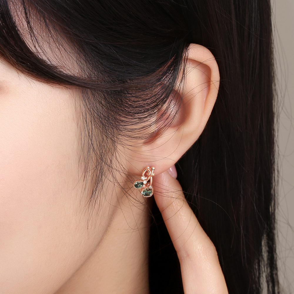 14k 18k 비쥬팝 체리쉬 그린 투어멀린 귀걸이 41219 : 비쥬팝