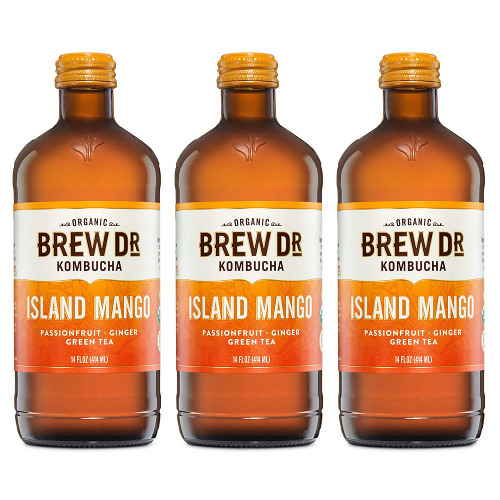 Brew Dr 브루닥터 유기농 아일랜드 망고 콤부차 414ml 3팩 : 리치브로스
