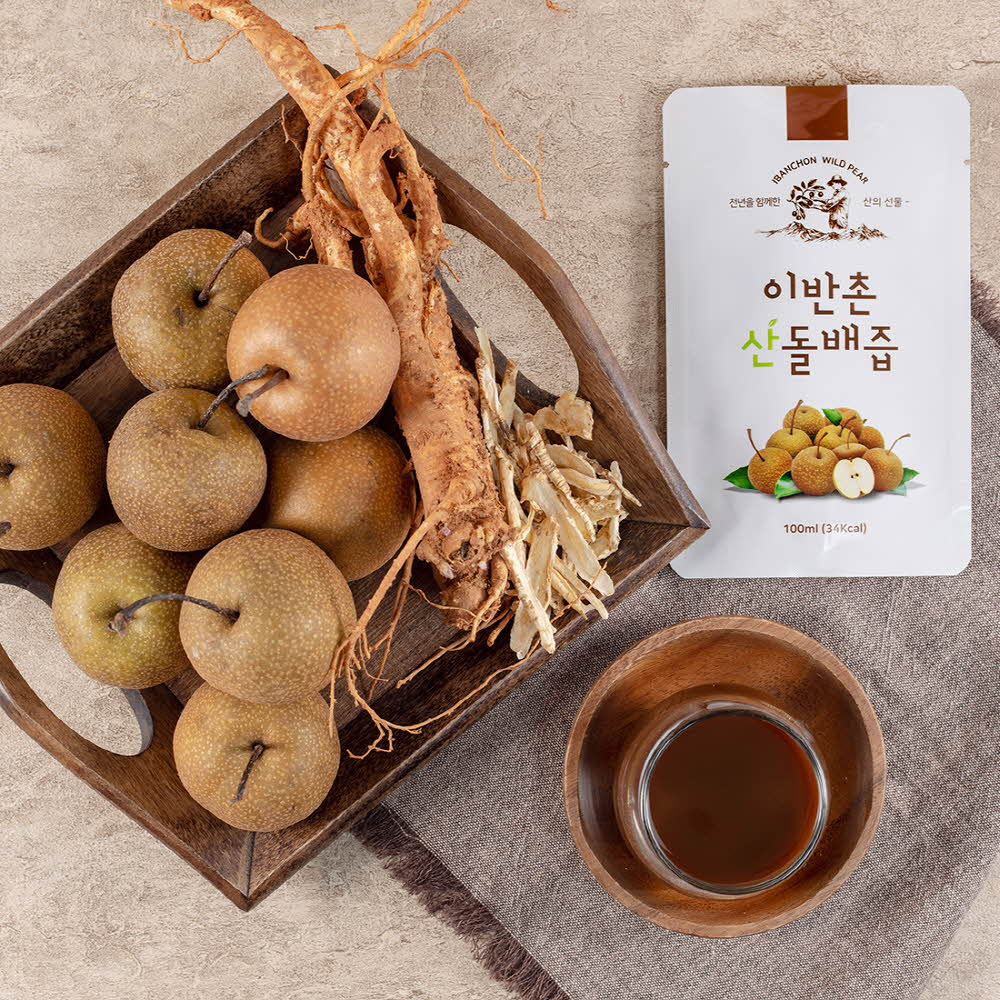이반촌농원 산돌배즙 100ml x 10포이반촌 배도라지즙 건강즙 : 건강바이오