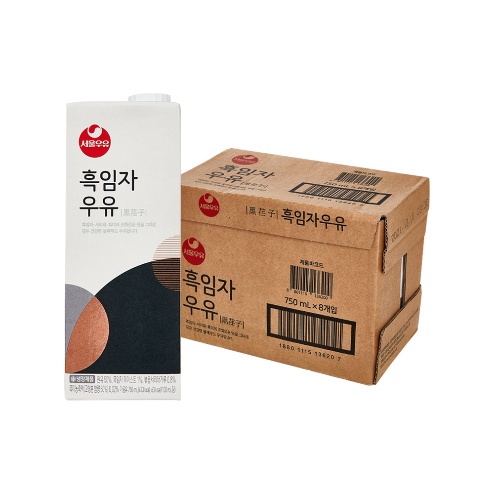 서울우유 흑임자우유 750ml, 8개 : 서울우유공식몰