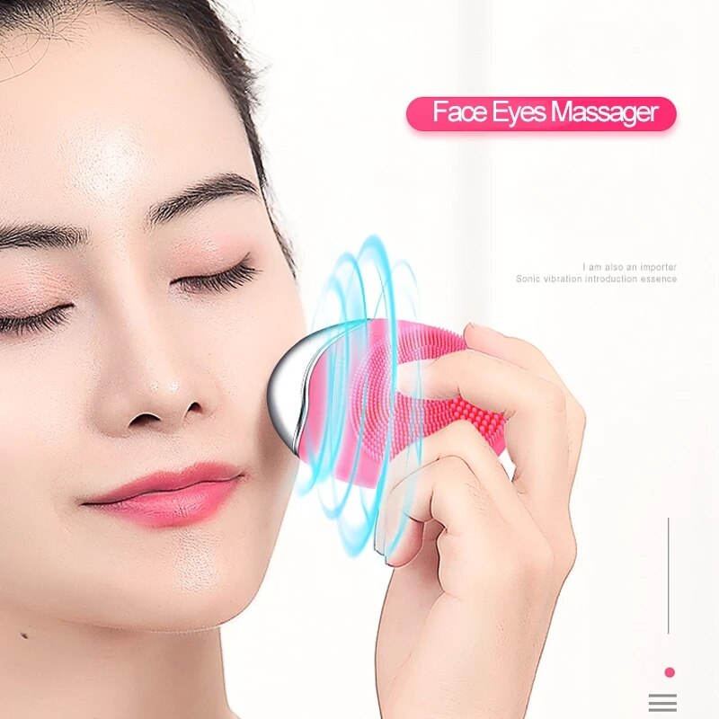 진동클렌저 블랙헤드제거 전기 페이스 클리너 소닉 실리콘 페이셜 클렌징 브러쉬 전기 초음파 페이스 마사지 미니 포어 딥 클리닝 : 모아모아95