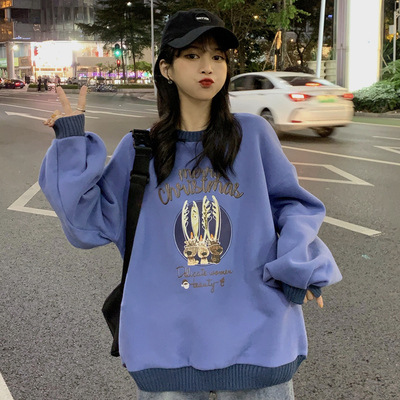 코튼 기모 두툼 캐릭터 맨투맨 겨울 여성 : 오키드글로벌