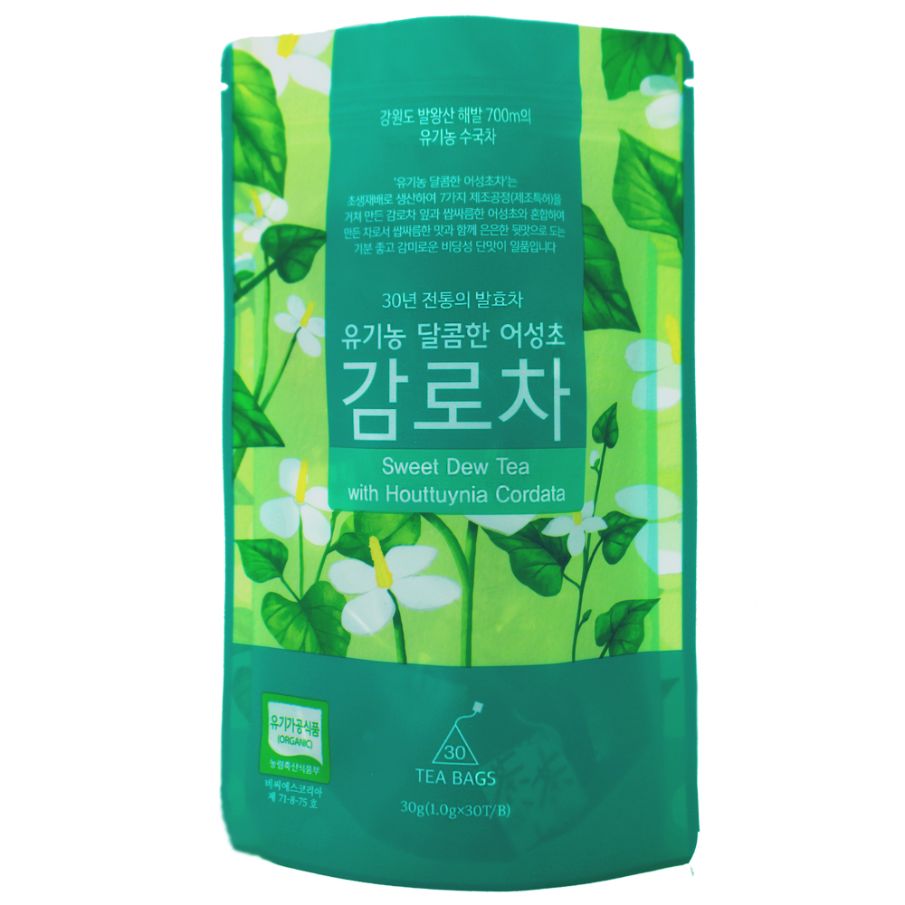 [감로700본사] 유기농 달콤한 어성초차 감로차 30티백 비건식품인증 유기가공식품인증 : 감로700주식회사
