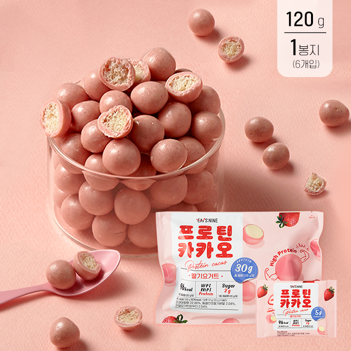 잇츠나인 프로틴카카오 딸기요거트 1봉지(6개입) : 바디나인