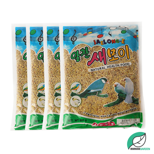 미미네가든 재롱이 알찬 새모이 600g x 4개 - (새사료 새먹이) : 미미네가든