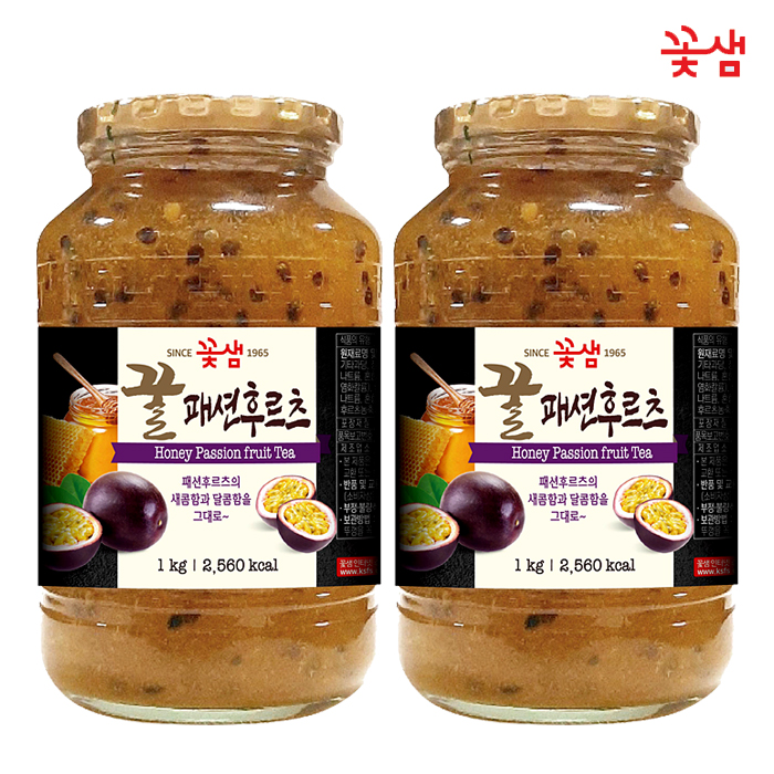 꽃샘 꿀패션후르츠차 1KG x2 (2KG) 과일청 : 티타임고려 FD