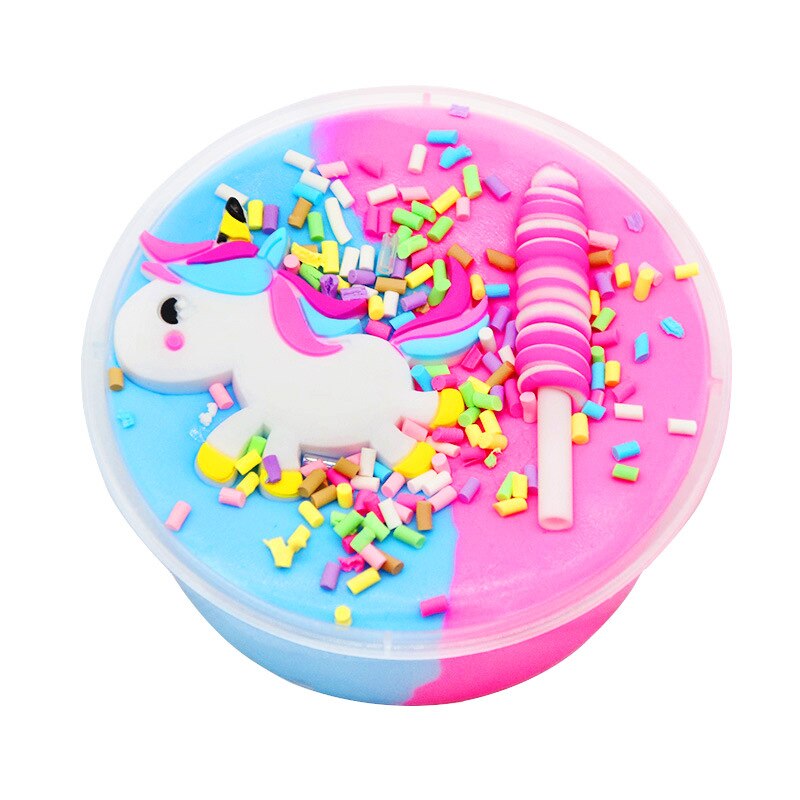 말랑이 세트 미끌이 60ml kolorowy jednorożec puszysty szlamowy klej masło Slimes dostarcza DIY 모델lowanie : 모아모아95