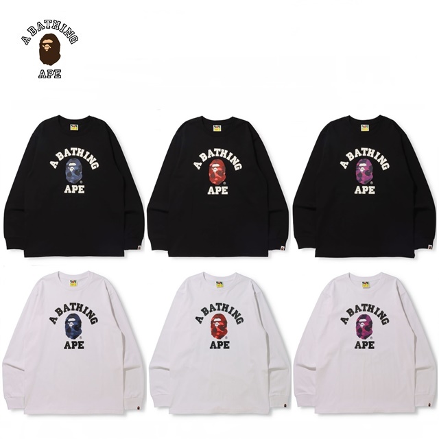 베이프 컬러 카모 칼리지 롱슬리브 티셔츠 온라인한정 COLOR CAMO COLLEGE L/S TEE -ONLINE EXCLUSIVE- : 에비뉴도쿄