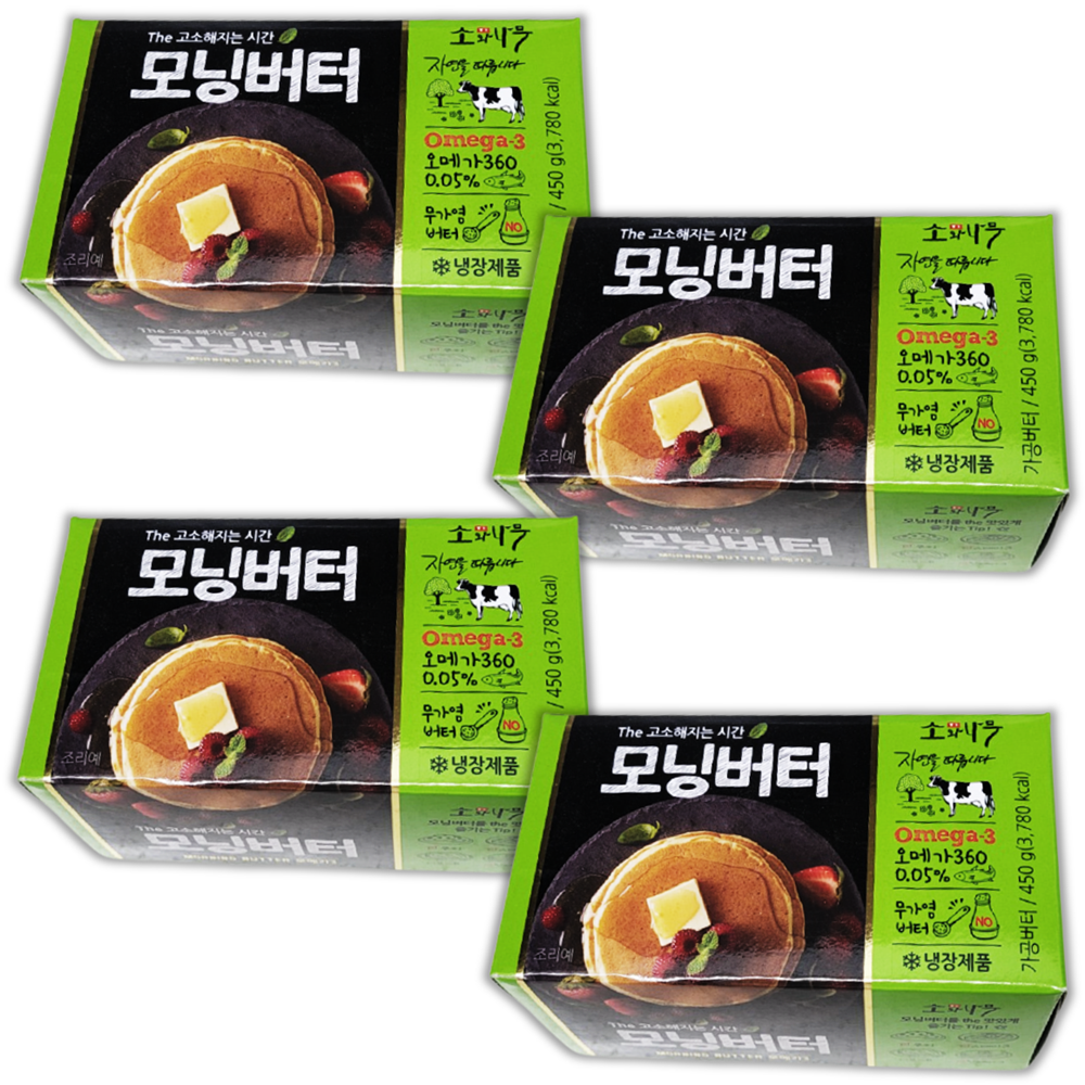 소와나무 모닝버터 4팩 코스트코 무가염 무염 버터 베이킹 식빵 토스트 빵에 발라먹는 버터 : 로켓코코