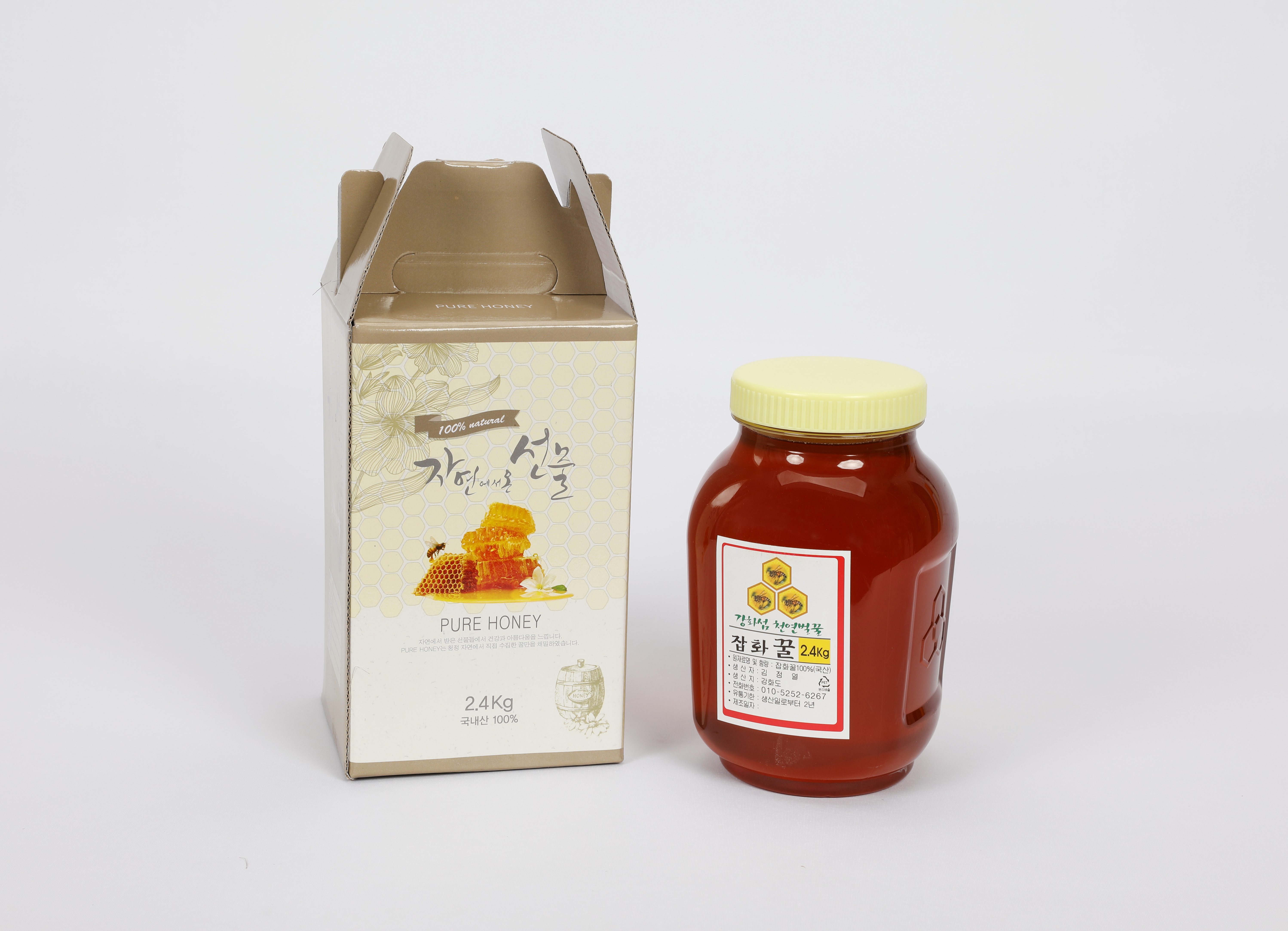 강화 천연 벌꿀 아카시아꿀 야생화꿀 잡화꿀 2.4kg : 인천로컬푸드협동조합