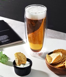 까사무띠아쿠아 유리컵 (600ml) 2P세트 맥주 쥬스 주스 오렌지 생수 이중 내열 : 수블리네잡화점