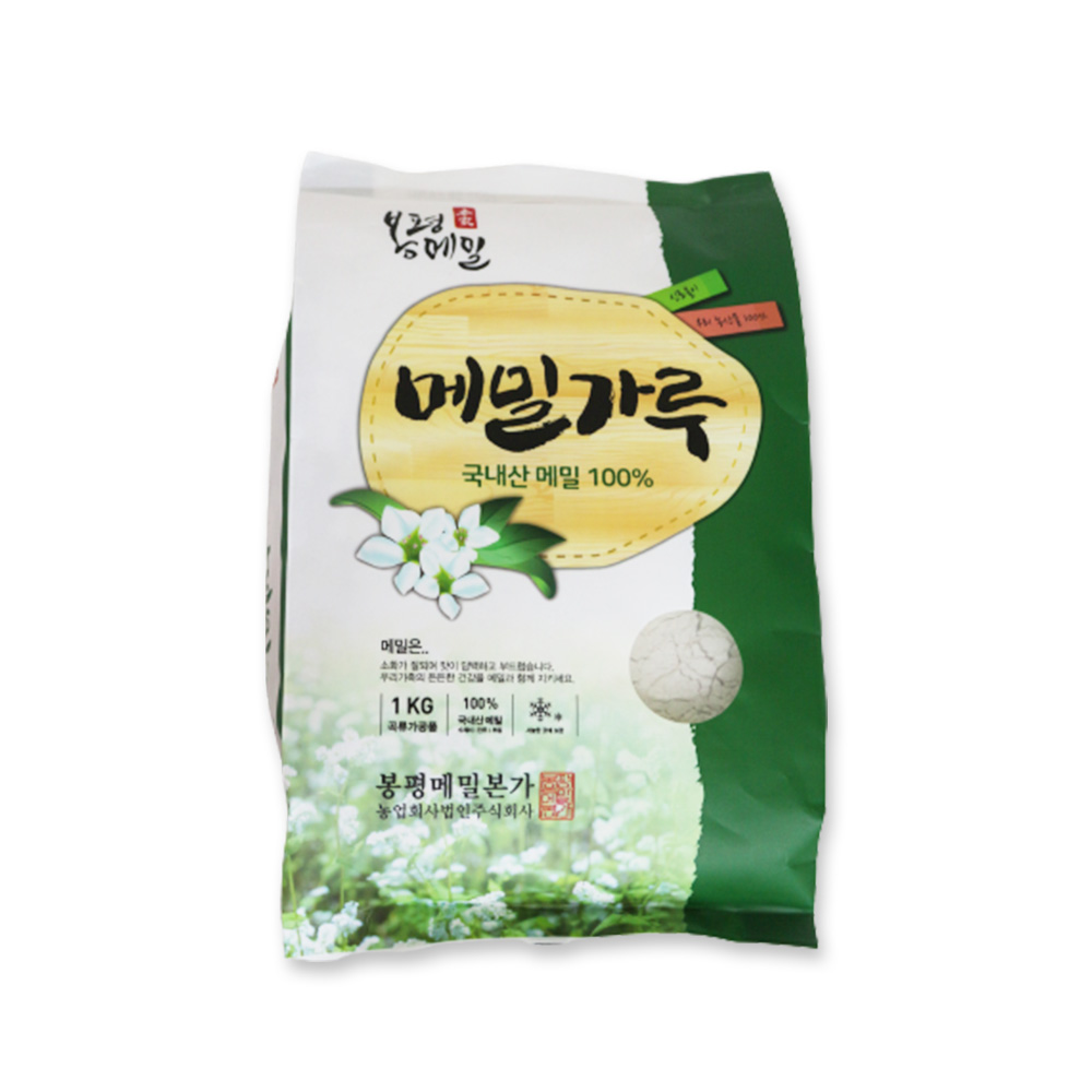 강원도 봉평 국내산 메밀 100% 순메밀가루 부침가루 1kg 뻐꾸기삼촌 : 봉평뻐꾸기삼촌