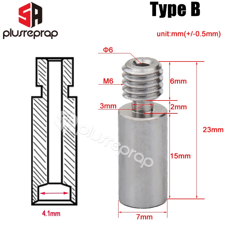 Reprap 1.75mm 3.0mm 필라멘트 DIY 스테인레스 스틸 3D 프린터 부품 용 고온 핫 엔드 압출기 Cr10 인후 : 모아모아95