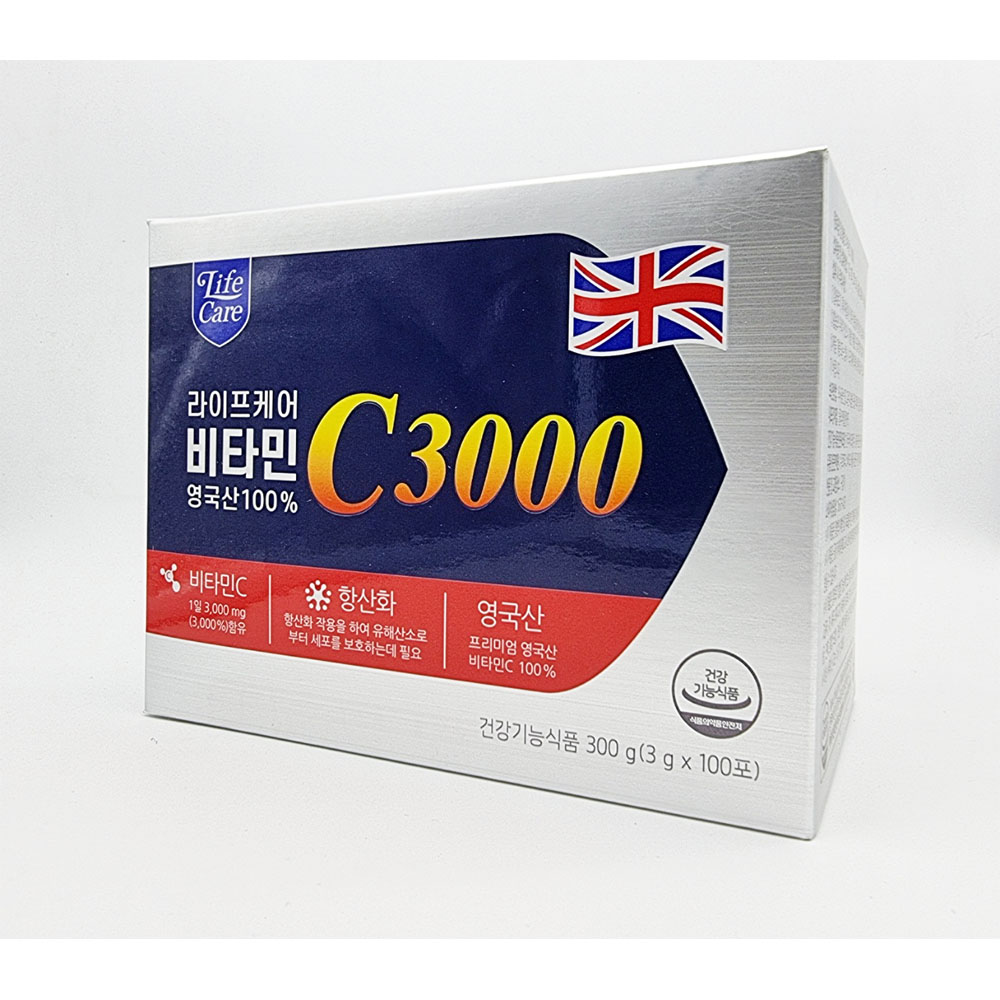 라이프케어 비타민C 3000 영국산 100% 3g x 100포 : THE 담다