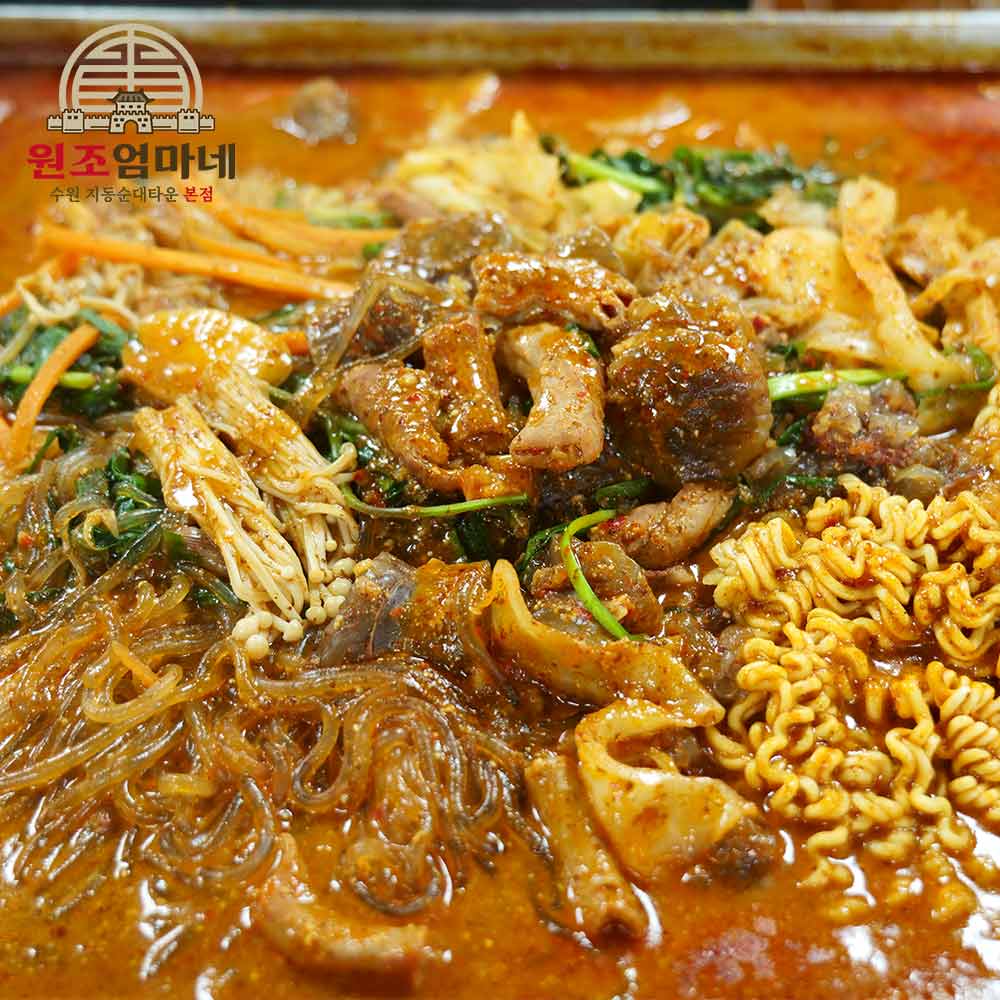 수원지동시장 원조엄마네 순대곱창볶음(특대) 캠핑 음식 요리 : 원조엄마네
