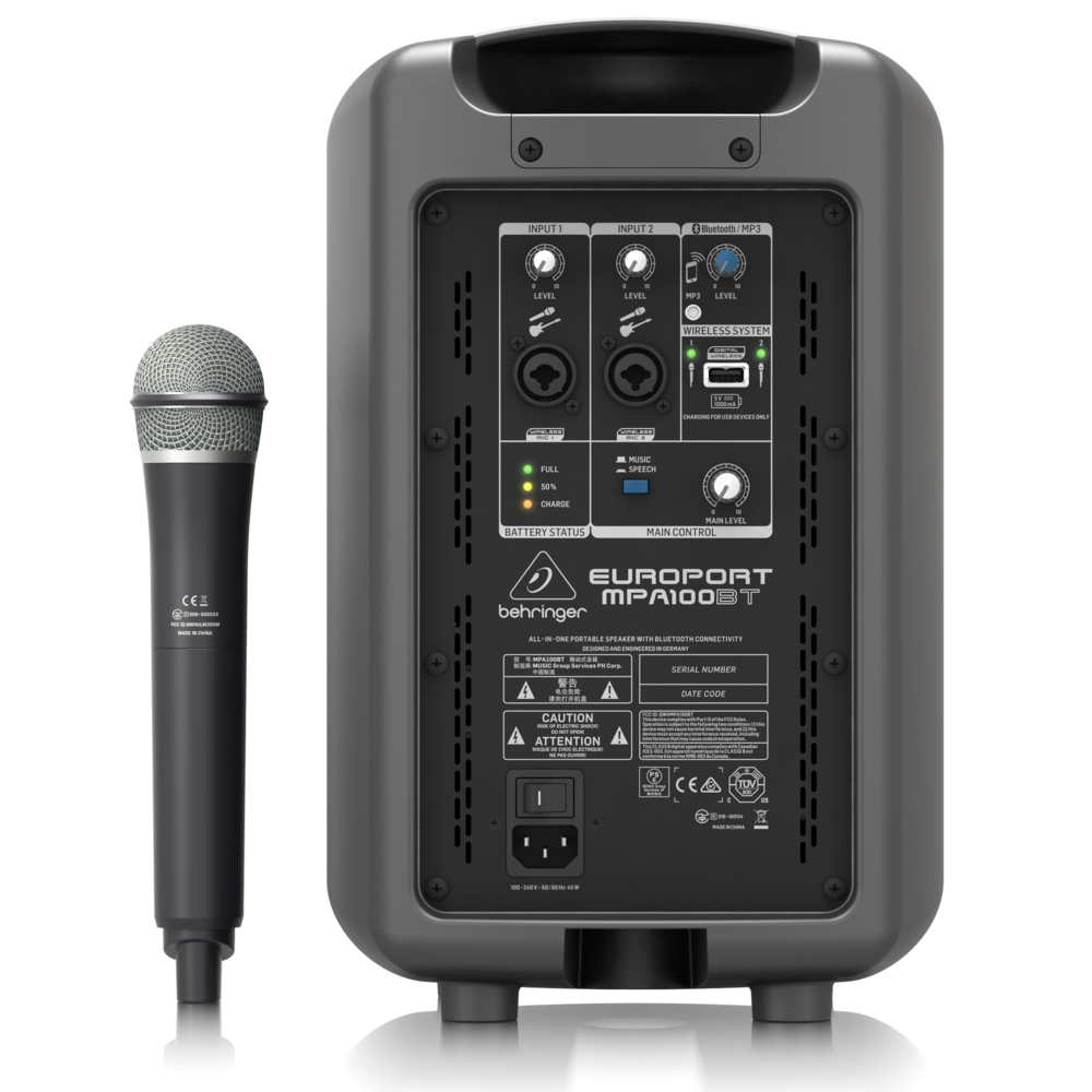 베링거 EUROPORT MPA100BT 100W 이동형 PA시스템 올인원 포터블 스피커[재고확인] : 사운드박스몰