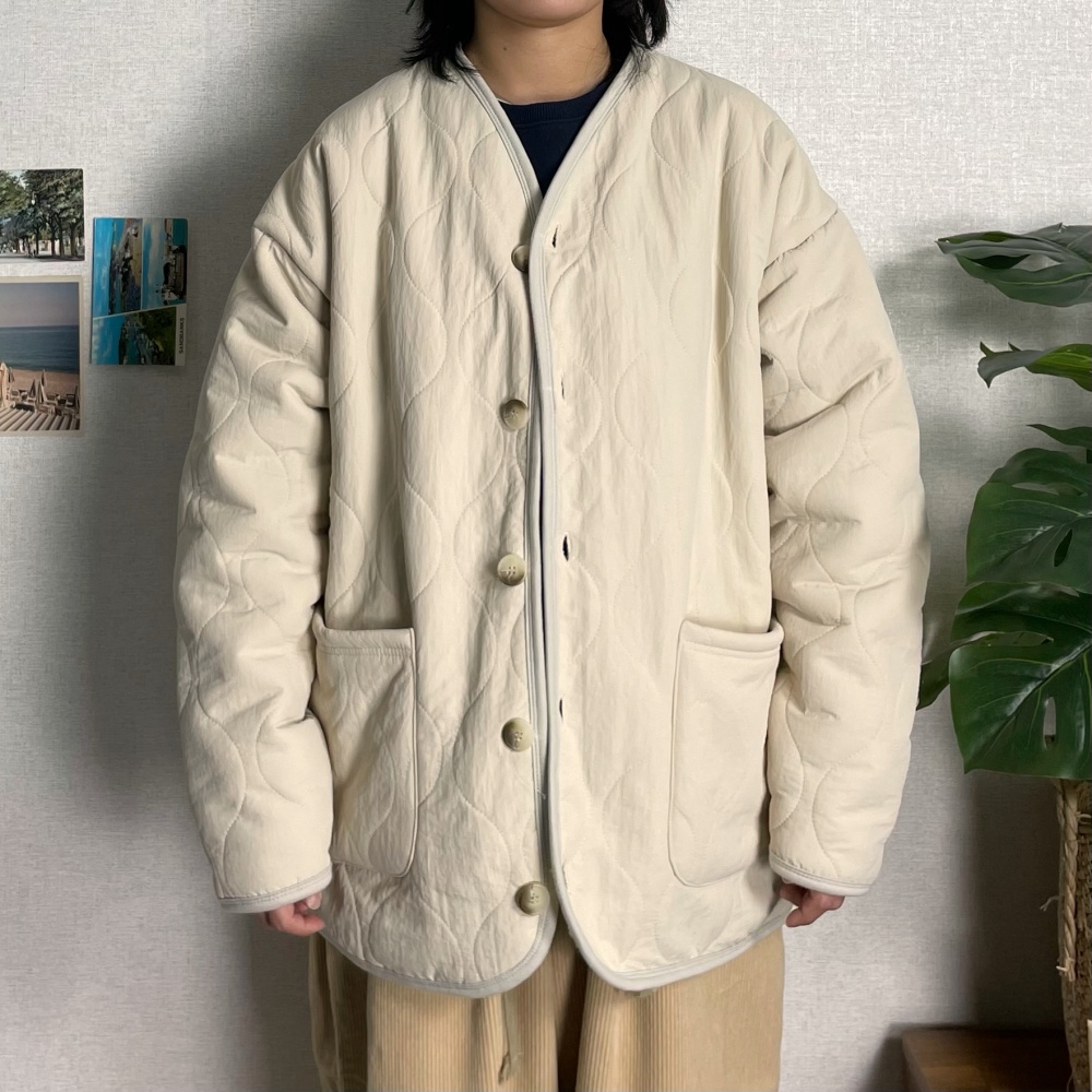 남성 경량 양털 퀼팅 뽀글이 덤블 점퍼 누빔 숏 패딩 깔깔이 시티보이 아메카지 룩 할매니얼 : 세미카지