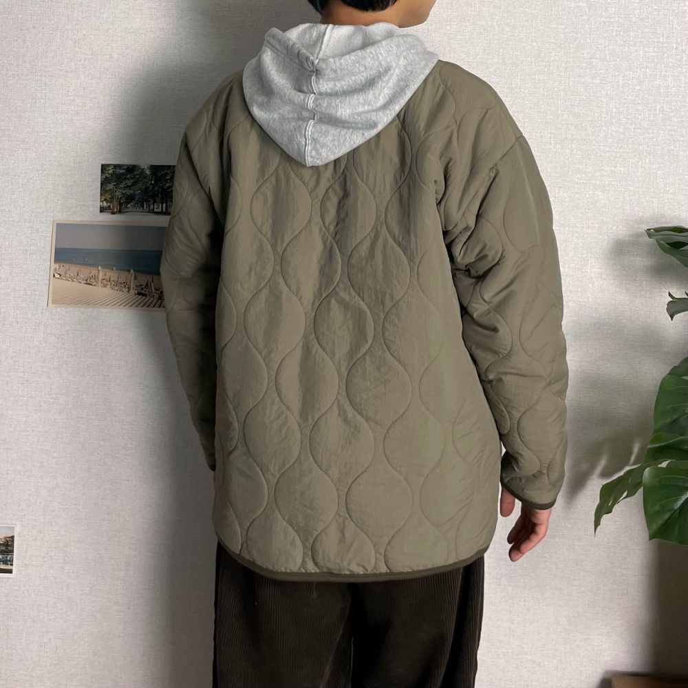 남성 경량 양털 퀼팅 뽀글이 덤블 점퍼 누빔 숏 패딩 깔깔이 시티보이 아메카지 룩 할매니얼 : 세미카지