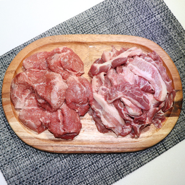 [더바른푸드] 국내산 김해 뒷고기 돼지고기 특수부위 모듬 1kg 꼬들목살 뽈살 두항정 : 착한밥상