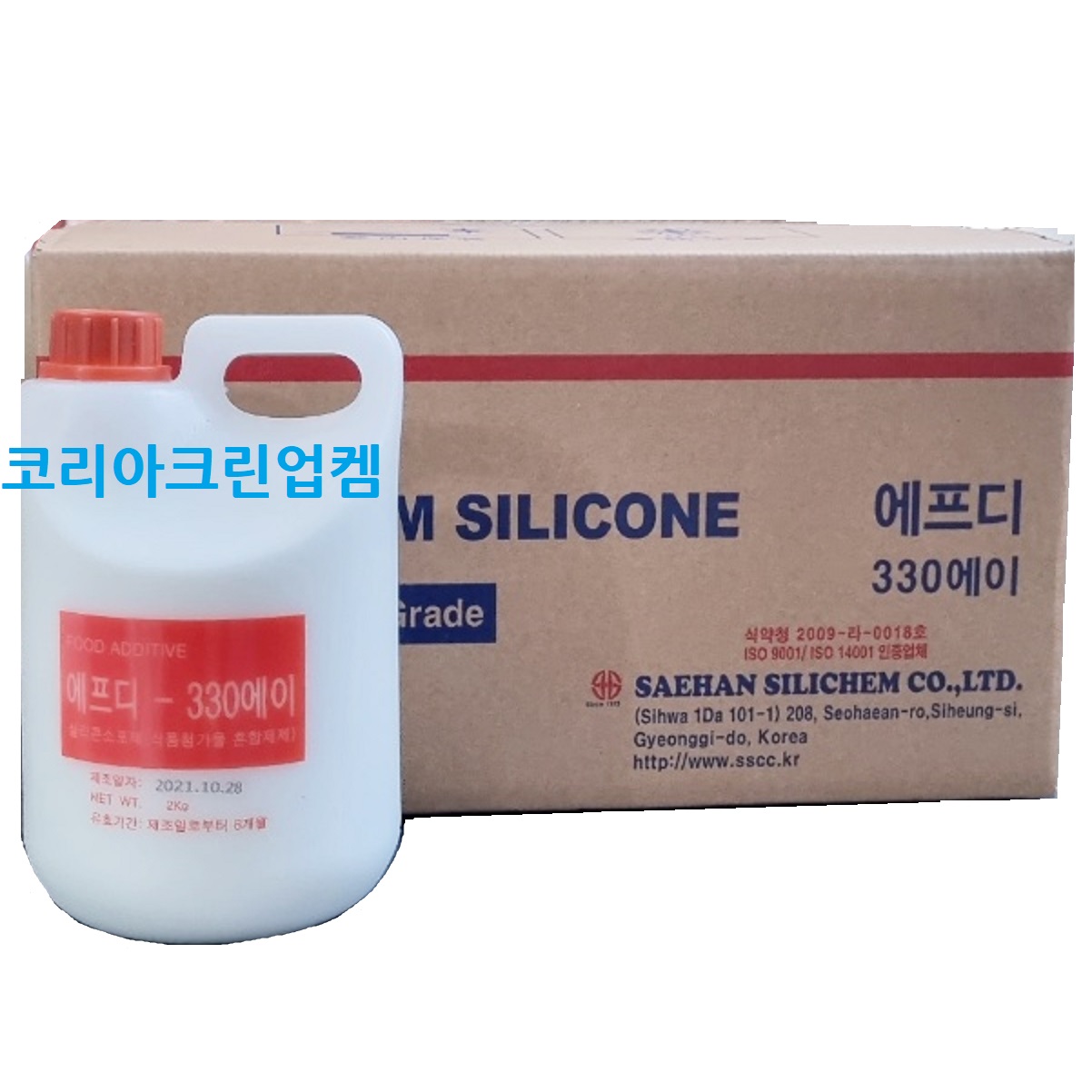 식품첨가용소포제 FD-330A 2kgX6개 1박스  식품소포제/식첨소포제/식품첨가소포제 : 코리아크린업켐